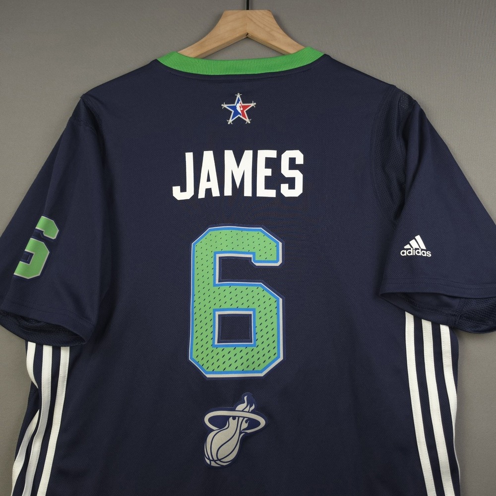 Adidas 2014 NBA All Star Game LeBron James #6 East Navy Sleeved Jersey Mens Sz M - Picture 4 of 13
